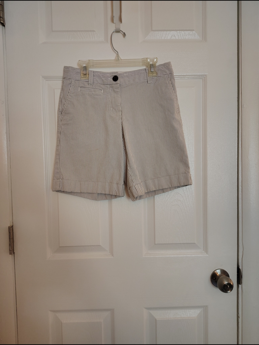 Boden Striped Cotton-Blend Bermuda Shorts - Cream & Black